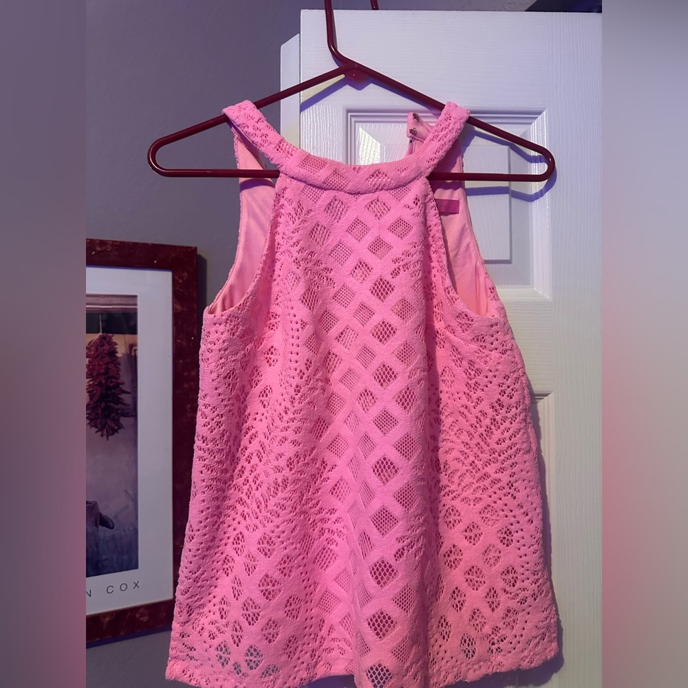 Lilly Pulitzer Pineapple pink Rayon top size XXS